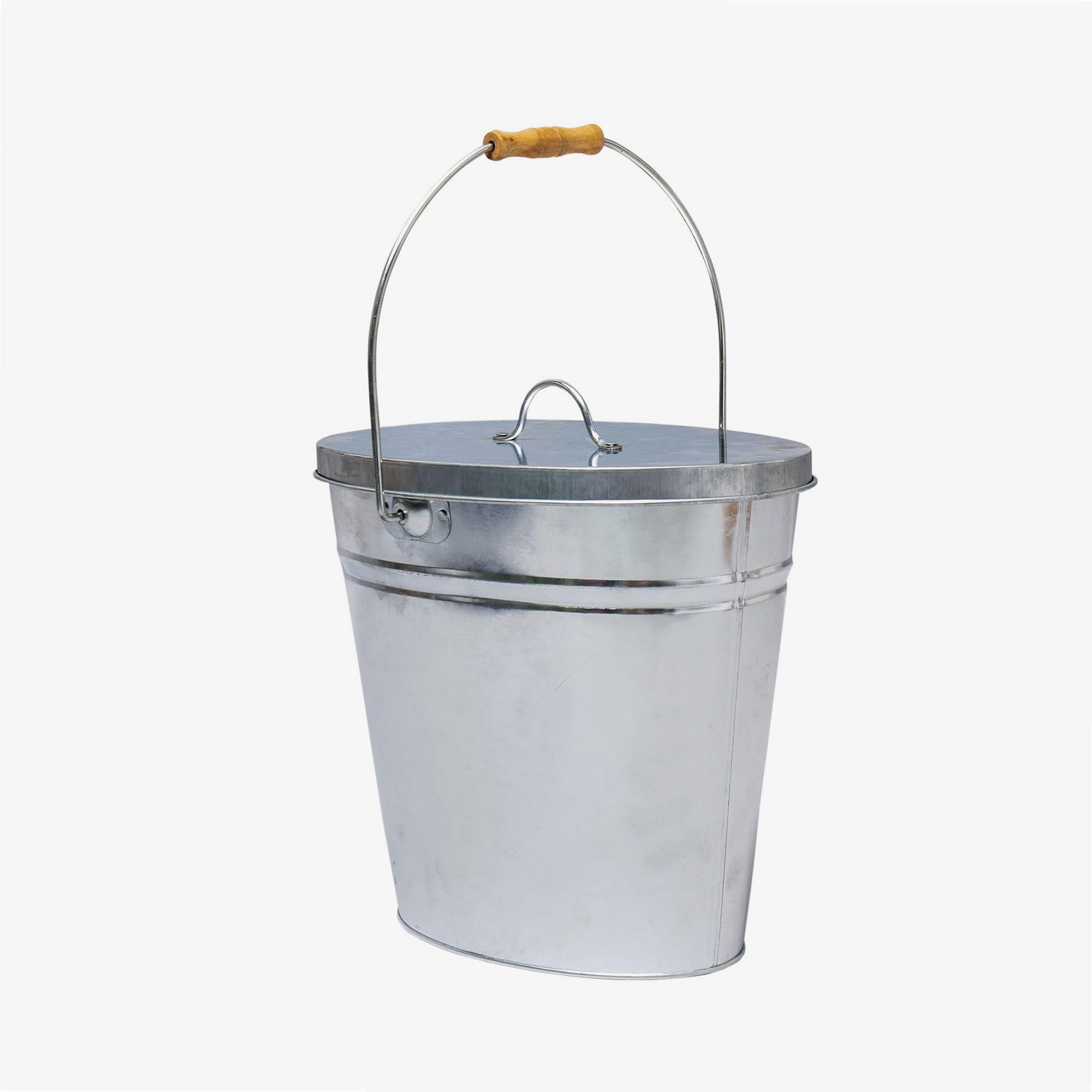 Cubeta de ceniza de metal galvanizado WERKA PRO con tapa y asa