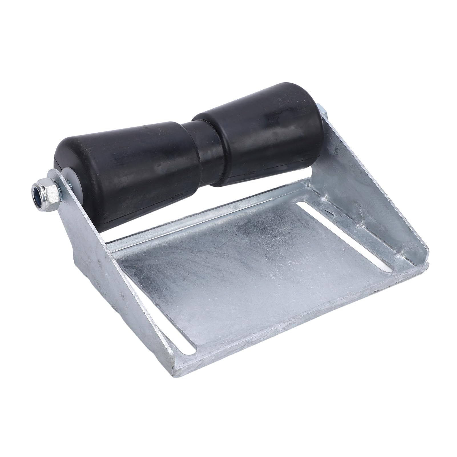 Black Rubber Boat Trailer Keel Roller with Bracket, Effort Saving Galvanized Steel Assembly Kit for Loading and Launching Boats, for Bass Tracker, Kayaks, Yachts and More (10inch)