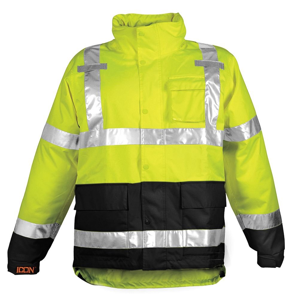 Rainwear Jacket, Class 3, Ylw/Grn, M