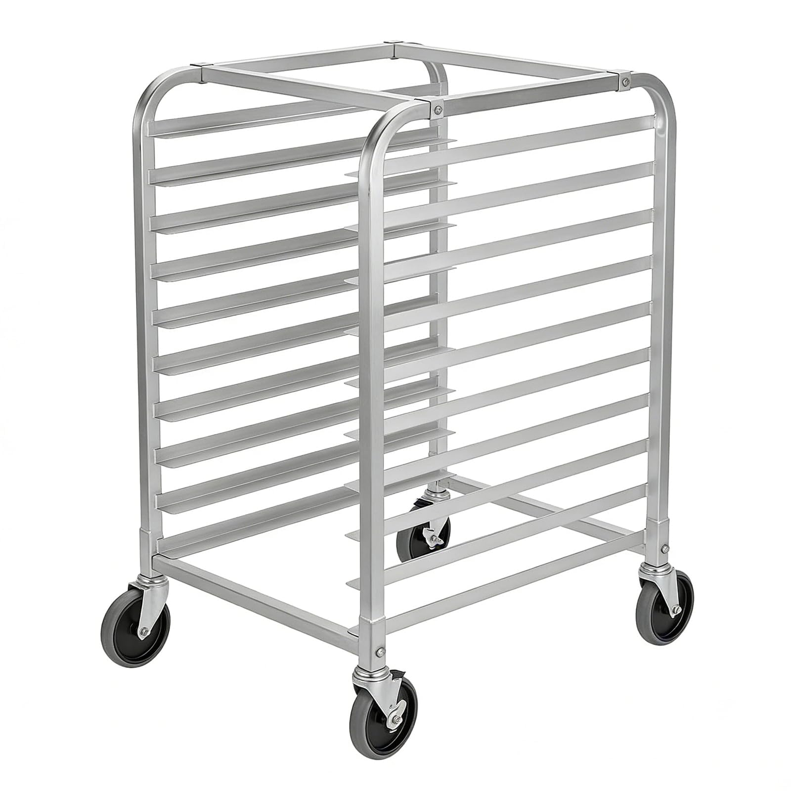 Chariot Plaques à Pain 10 Niveaux étagère de Boulangerie Commerciale avec Roues de Frein Cuisine Chignon Poêle Rack de Rangement en Aluminium pour Demi Feuilles Complètes équipement Cuisson du Pain