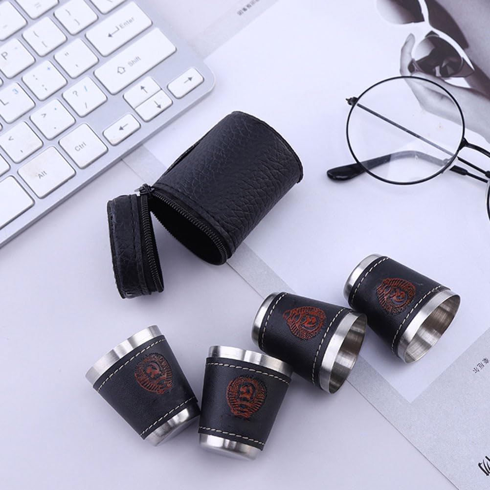 GANAZONO Small Stainless Steel Shot Cups 2Oz Mini Wine Tumblers Double Walled Stackable Portable Metal Cups for Camping Outdoor Bar Home Use