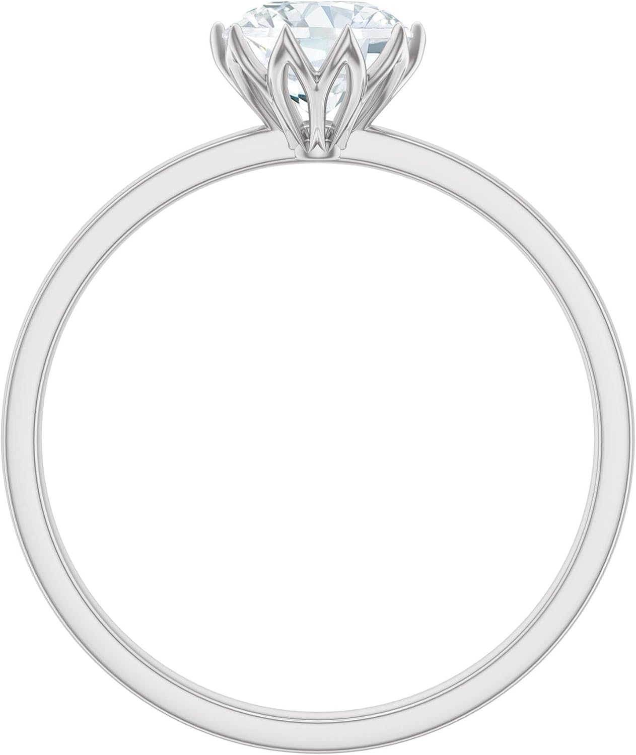 Mothers Day Gift, Certified 0.9 Carat Moissanite Engagement Ring, D-Vs1 Quality, Moissanite Solitaire Ring