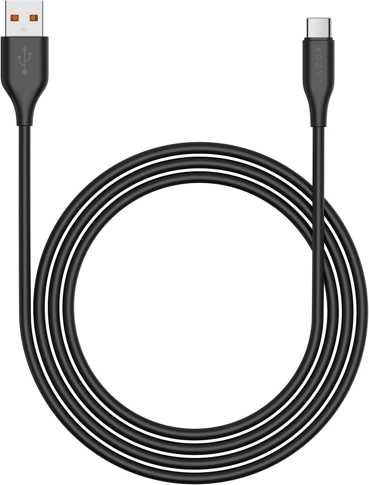 LAZOR Flux CL85 USB-A TO TYPE- C Fast Charging Cable, Premium 1 Meter,3A Fast Sync and Charge Cable,Black