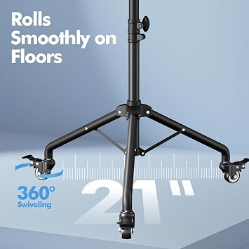 Projector Stand Tripod Laptop Tripod on Wheels with 2 Shelves