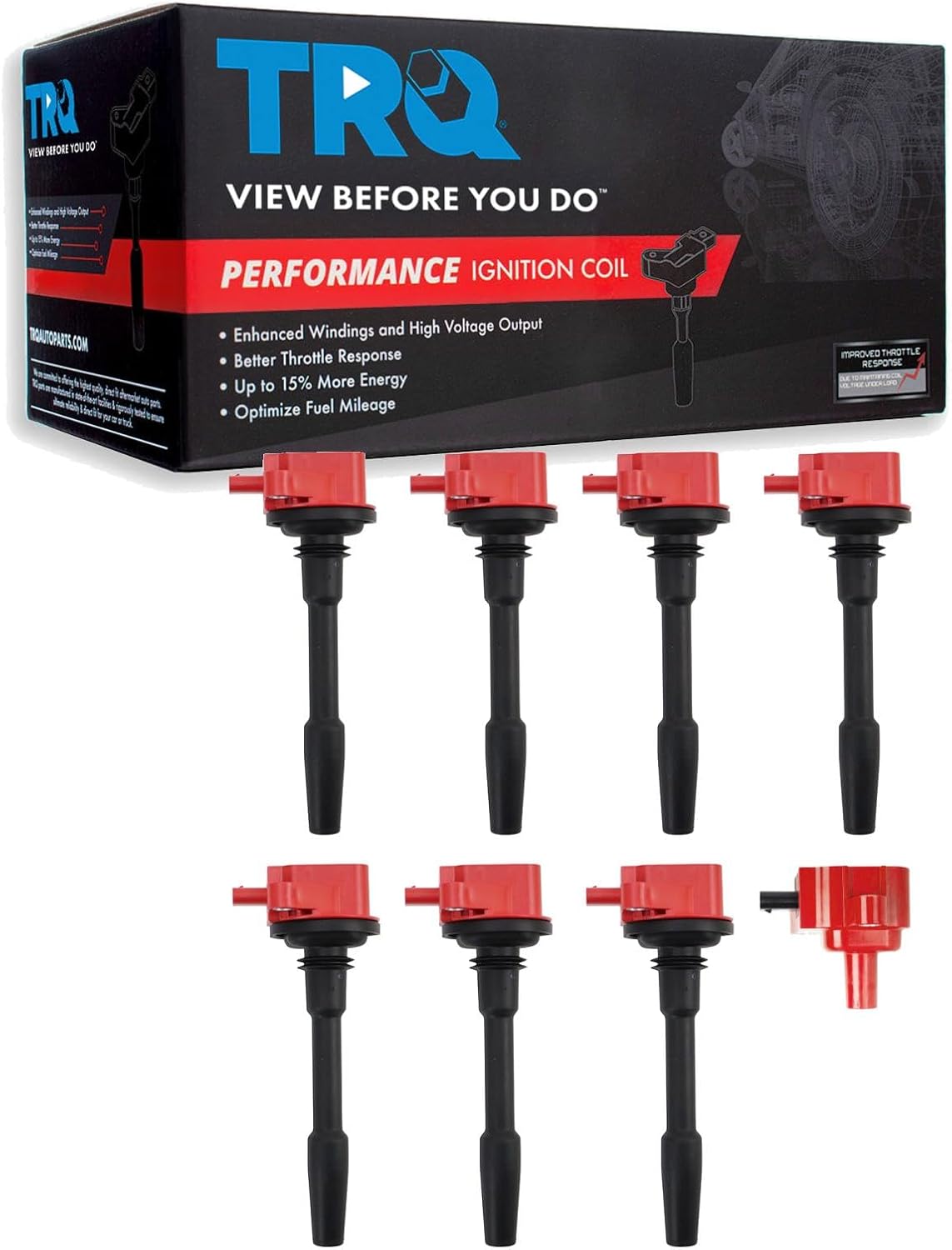 TRQ Ignition Coil Set Compatible with 2018-2020 Ford F-150 Mustang