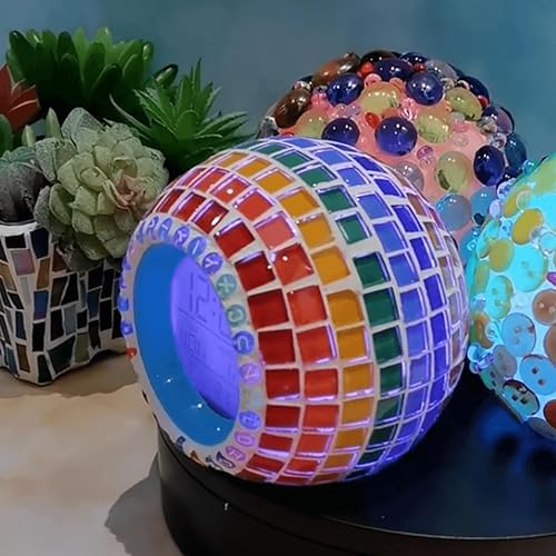 Vista 2 de Azulejos de mosaico de cristal a granel de 17.64 oz1.1 libras, colores surtidos, suministros de manualidades de vidrio opaco, manualidades hechas a