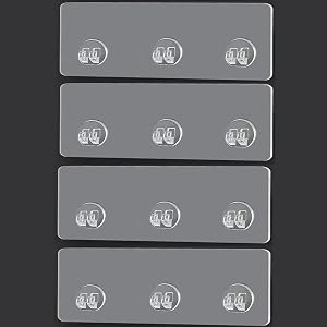 AFINSEA 4 Pack Shower Caddy Adhesive for Replacement No Drilling Strong Transparent Self Adhesive Shower Shelves for Shower