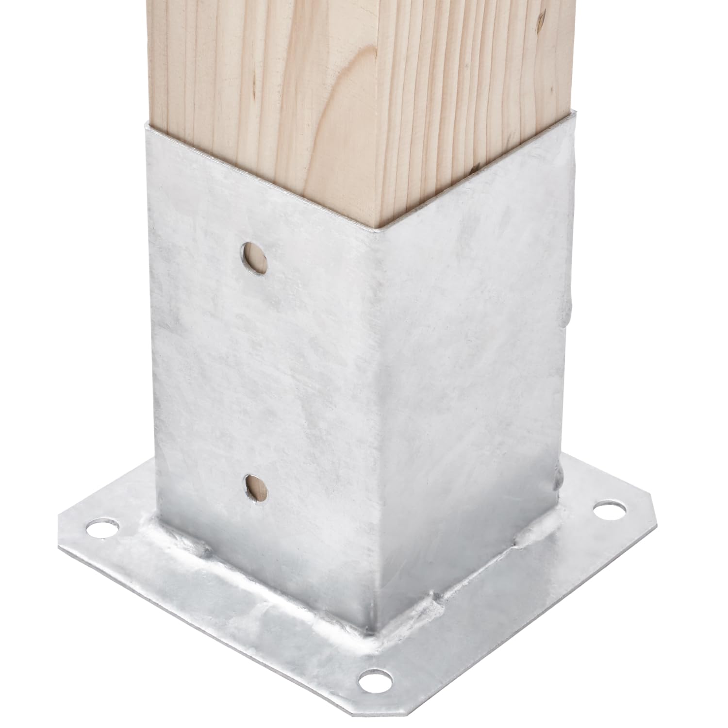 TRIBECCO® Casquillo atornillable para postes de madera cuadrados, galvanizado en caliente, 160 x 160 mm, casquillo de suelo, soporte para vallas, placa de suelo, fijación