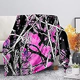 FKELYI Pink Camo Bed Blanket for Women Girls Camouflage Throw Blanket for Home Decor,Super Soft and Fuzzy Plush Flannel Sofa Couch Blankets-3XL