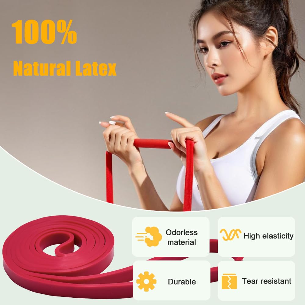 Lot De 2 Bandes De Résistance TONZACK - Niveaux Jaune (8-15 Lb) Et Rouge (15-35 Lb), Fitness, Yoga, Musculation