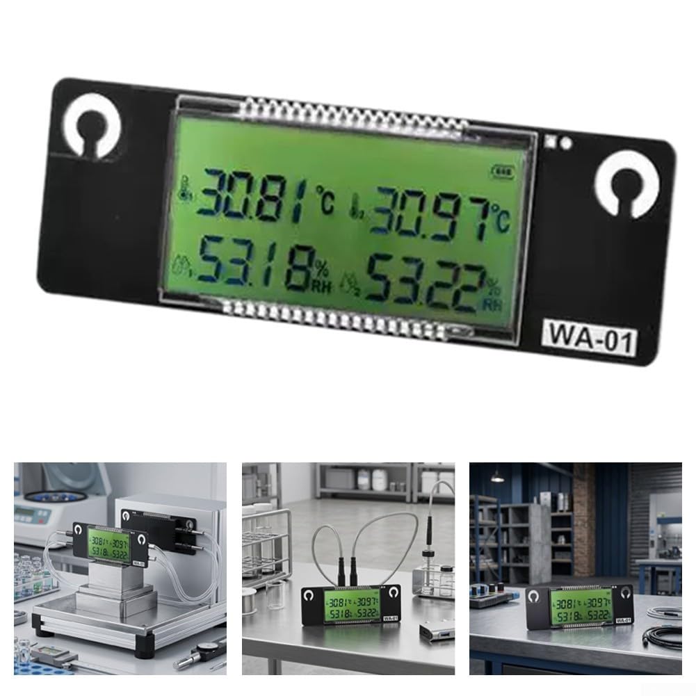 NSHT30 - Termómetro higrómetro de doble muestra de -40 a 125 °C | Sensor externo dual, rango de medición de -40 a 125 °C, alta precisión ± 0,3 °C, ideal para la industria y el laboratorio