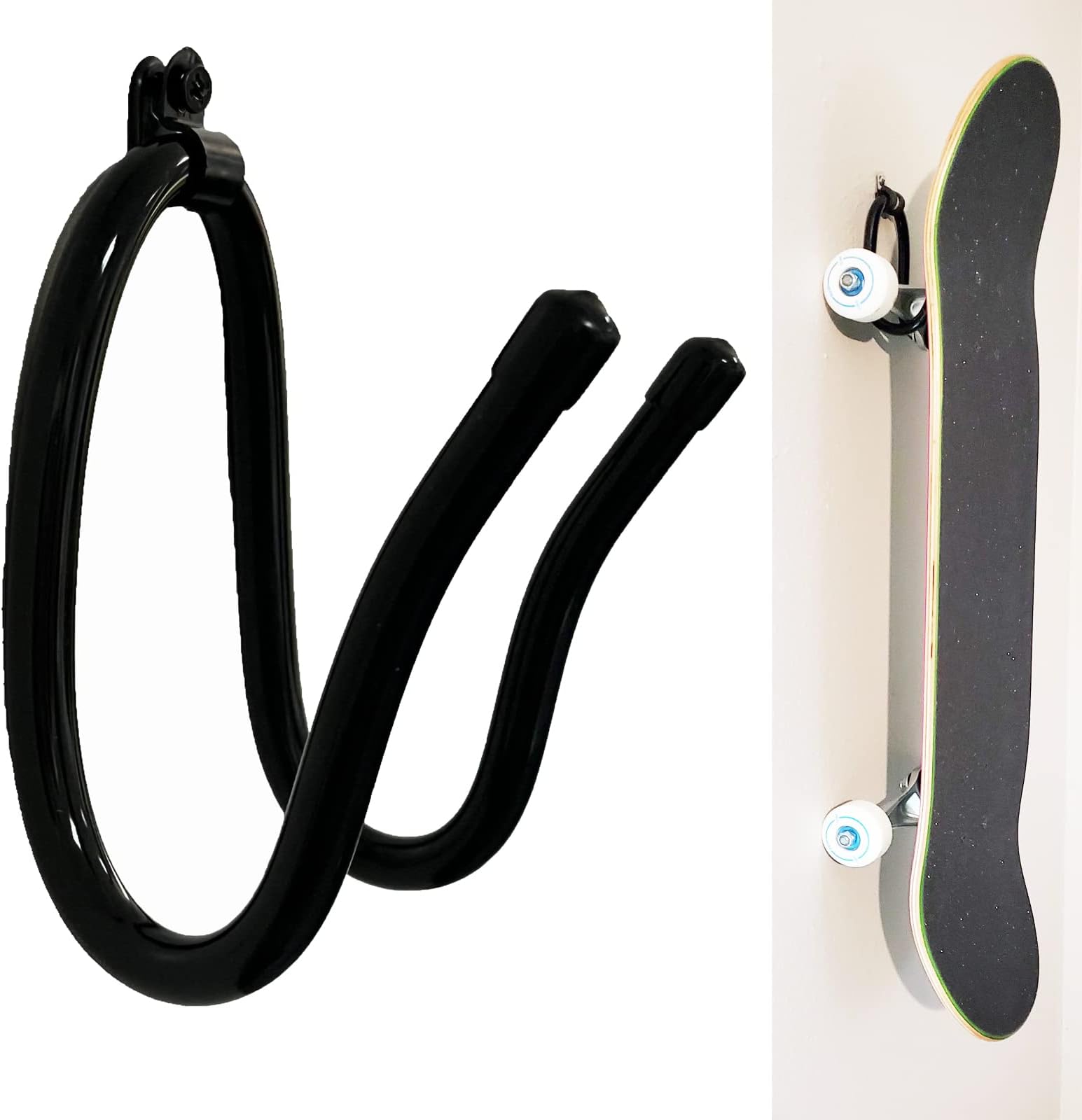 Pmsanzay Skateboard Wall Mount - Skateboard Hooks Hanger Storage Display Rack with Hardware, Wall Bracket Stand Organizer for Boards, Guitars, Headphones