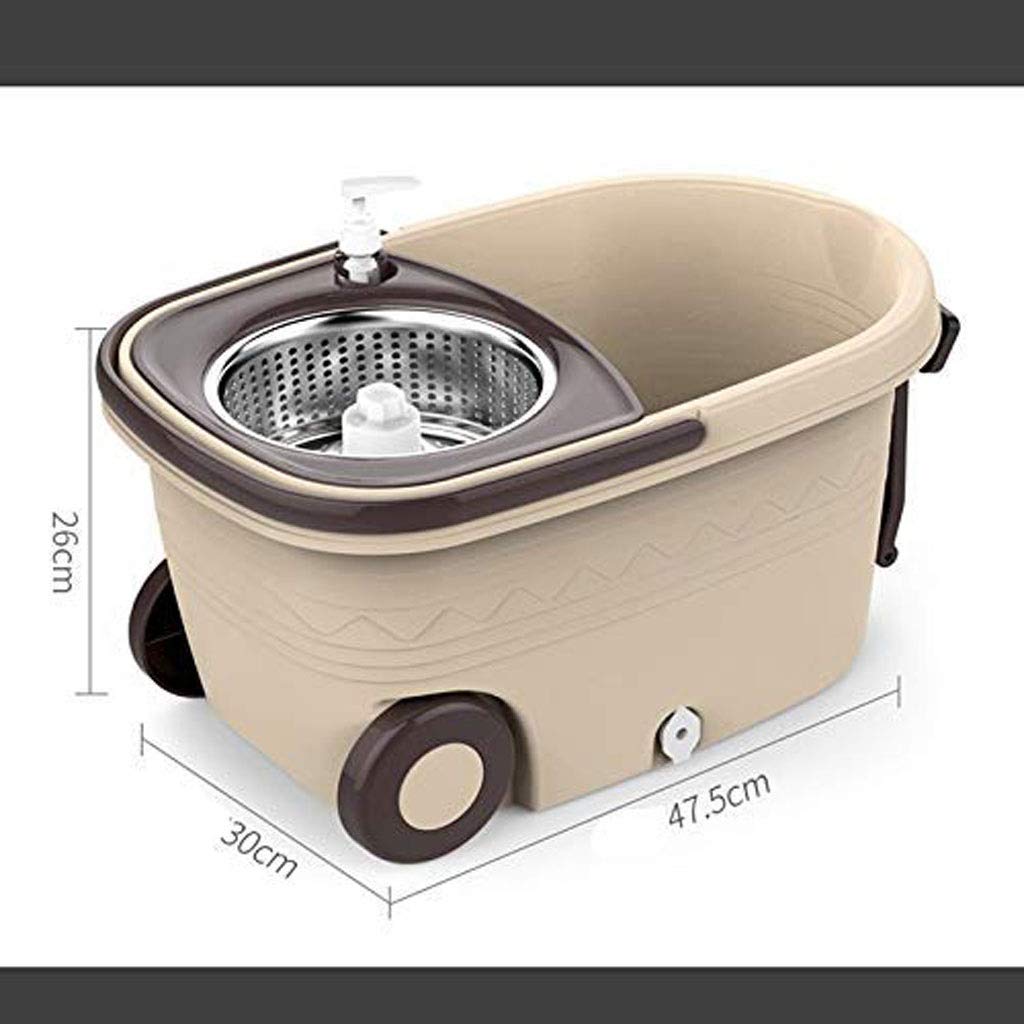 Mopa rotatoria， Trapeador desmontable, sistema de trapeador de piso de microfibra y cubo giratorio de acero inoxidable