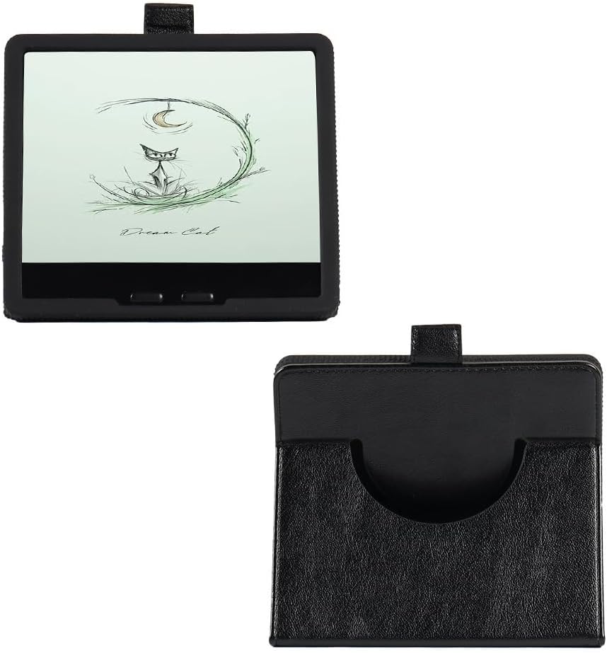 Compatible for Onyx Boox Leaf5 / Onyx Boox Leaf5C e-Reader Tablet case, Full Coverage Ultra Slim PU Leather Cover Case Folding Stand Cover Protective Tablet Hand Strap Magnet (Black)
