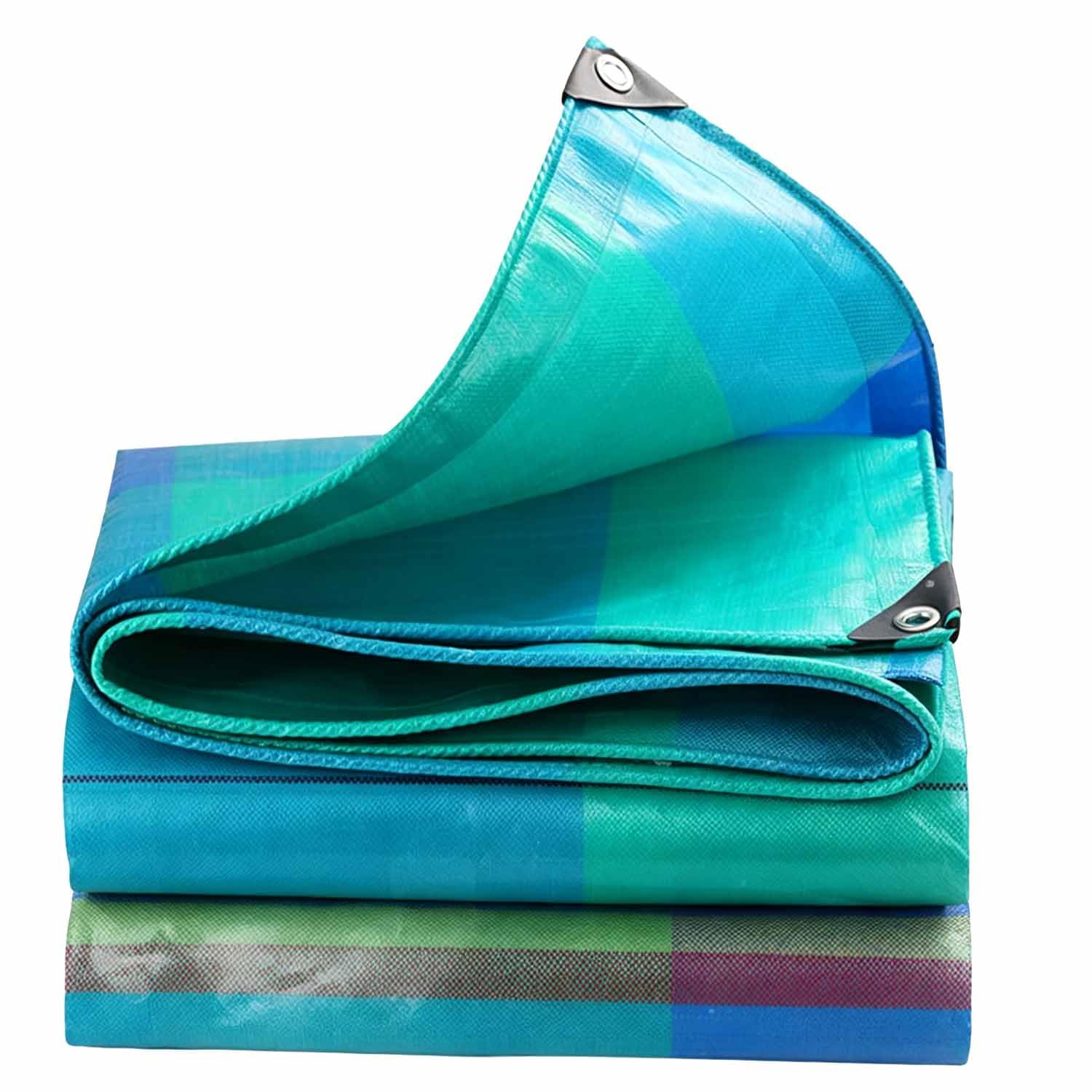 Ffsaacol 4 Heavy Duty Waterproof Tarpaulin, Large Plastic Tarp, Extra Thick Tarp With Grommets, Easy To Install Tear Proof Cover For Roof, Pool, Boat & Camping 20X20ft/6X6m