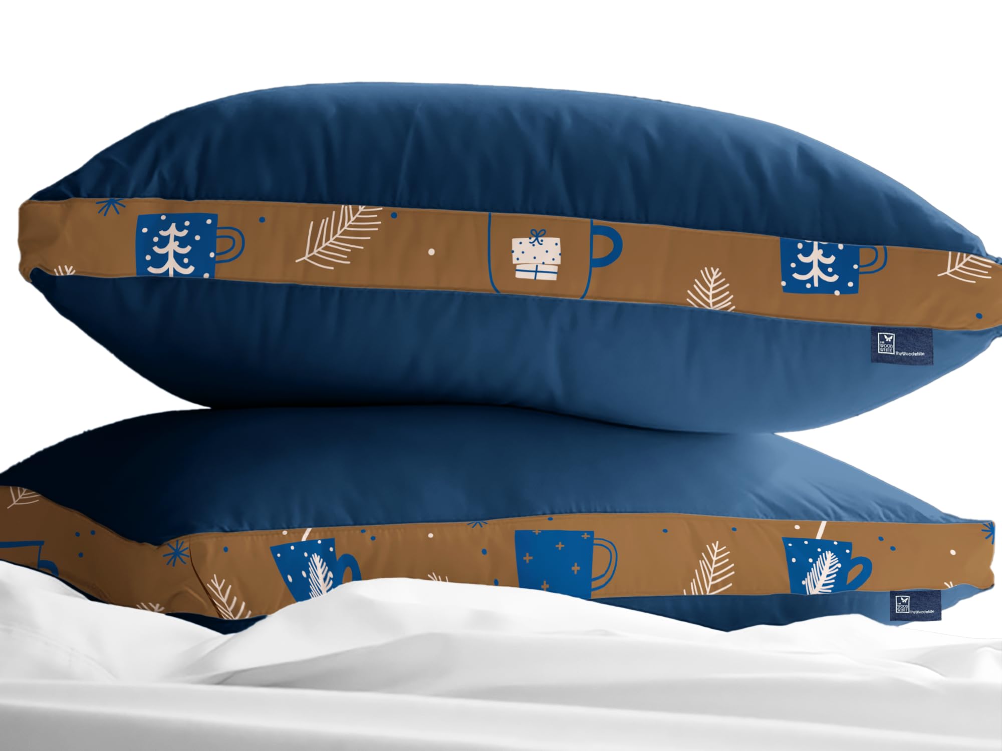 THE WOOD WHITE Soft Microfiber High Loft Pillow Set of 2 Sleep Well in 43 x 69 Cm with Printed Gusset of Extra 5 Cm Height for Neck Support and Soft Comfortable Sleep Blue Dream. (B0BP7NTM7J) Amazon Price History, Amazon Price Tracker