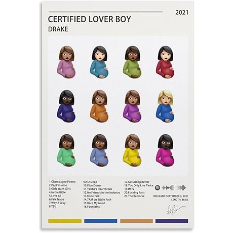 BROLEO Drake Poster Certified Lover Boy Album Cover Poster