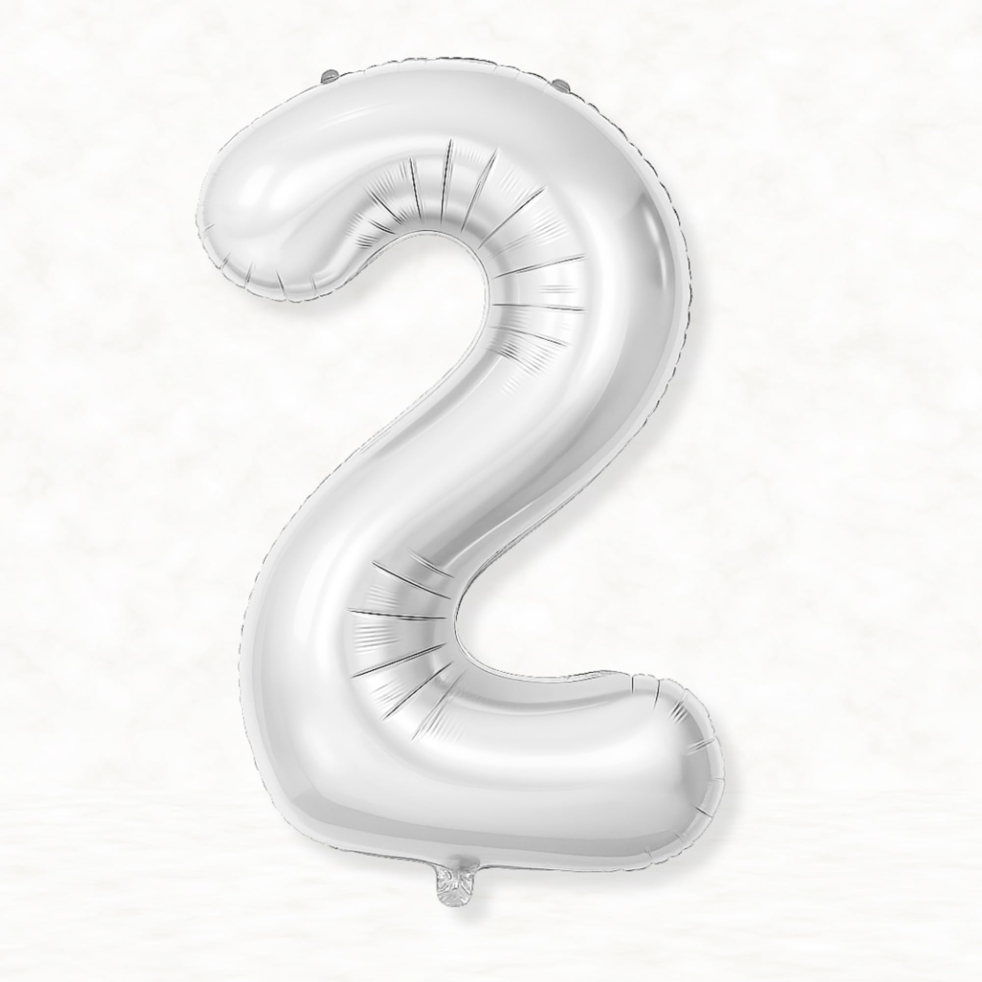 Flyloons 2 number Foil Balloon Silver 16 inch Size For Baby Kids Boys Girls Happy Birthday Anniversary Decoration Items 2nd Year Number Balloons 0 to 9 Set Two-image-36
