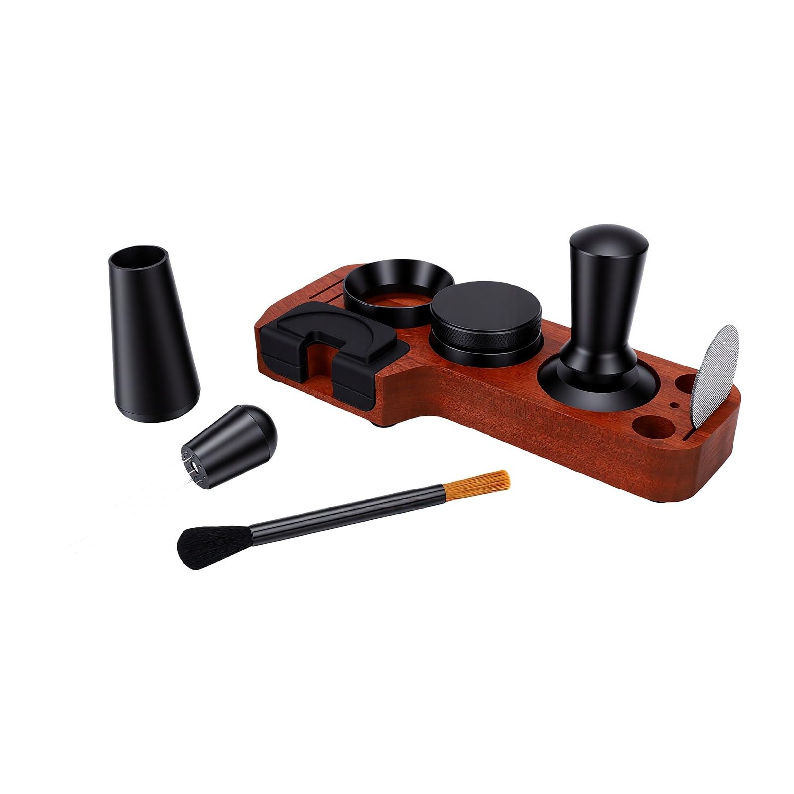 Tnfeeon Set Pressino caffè 51 Mm, Imbuto Dosatore con Pressino a Molla