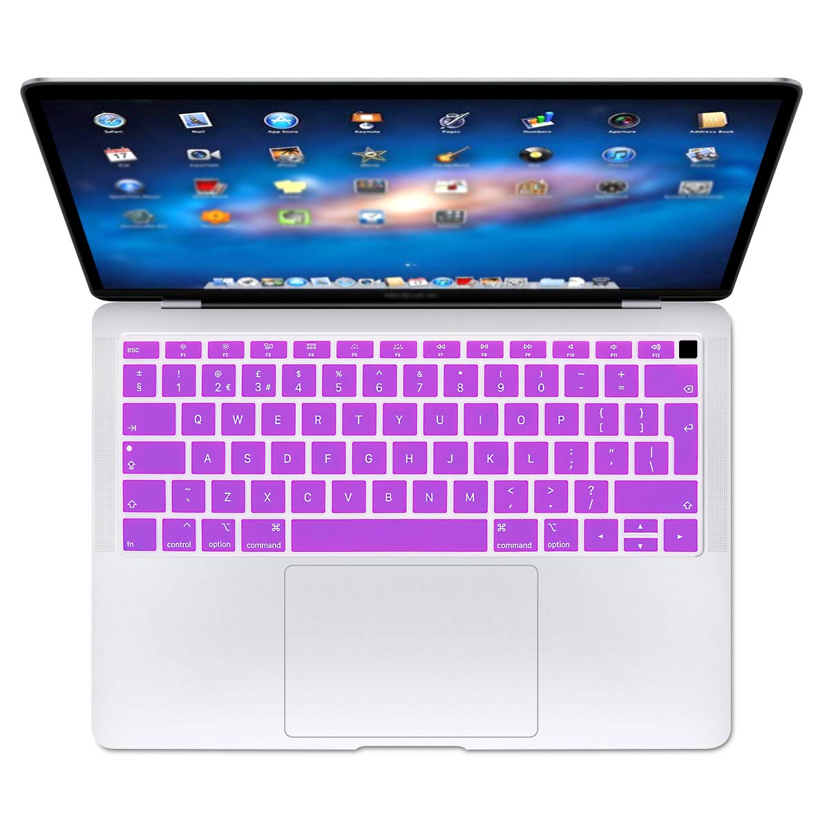 Se7enline Compatible with Macbook Keyboard Cover Skin for Mac Neo & Air 13/15 & Pro 14/16 inch (M5 M4 M3 M2 M1 A18 Pro) 2026/2025/2024/2023/2022/2021 Silicone Waterproof Dustproof EU Layout,Black — view 38