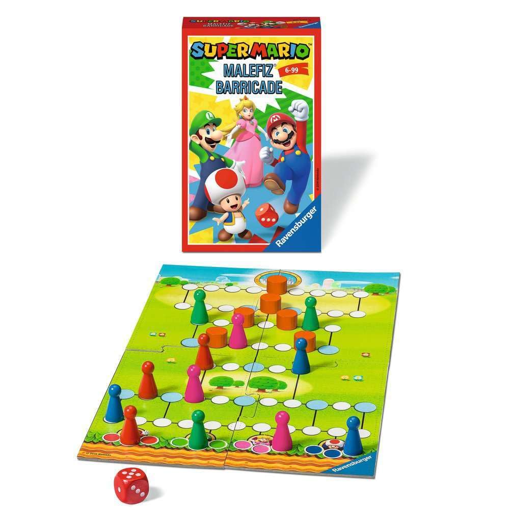 Ravensburger - Super Mario, Malefiz Barricade, Gioco da Tavolo per Tutta la Famiglia, 2-4 Giocatori, Idea Regalo per Bambini e Ragazzi 6+ Anni, Edizione in Italiano : Schöppner, Werner