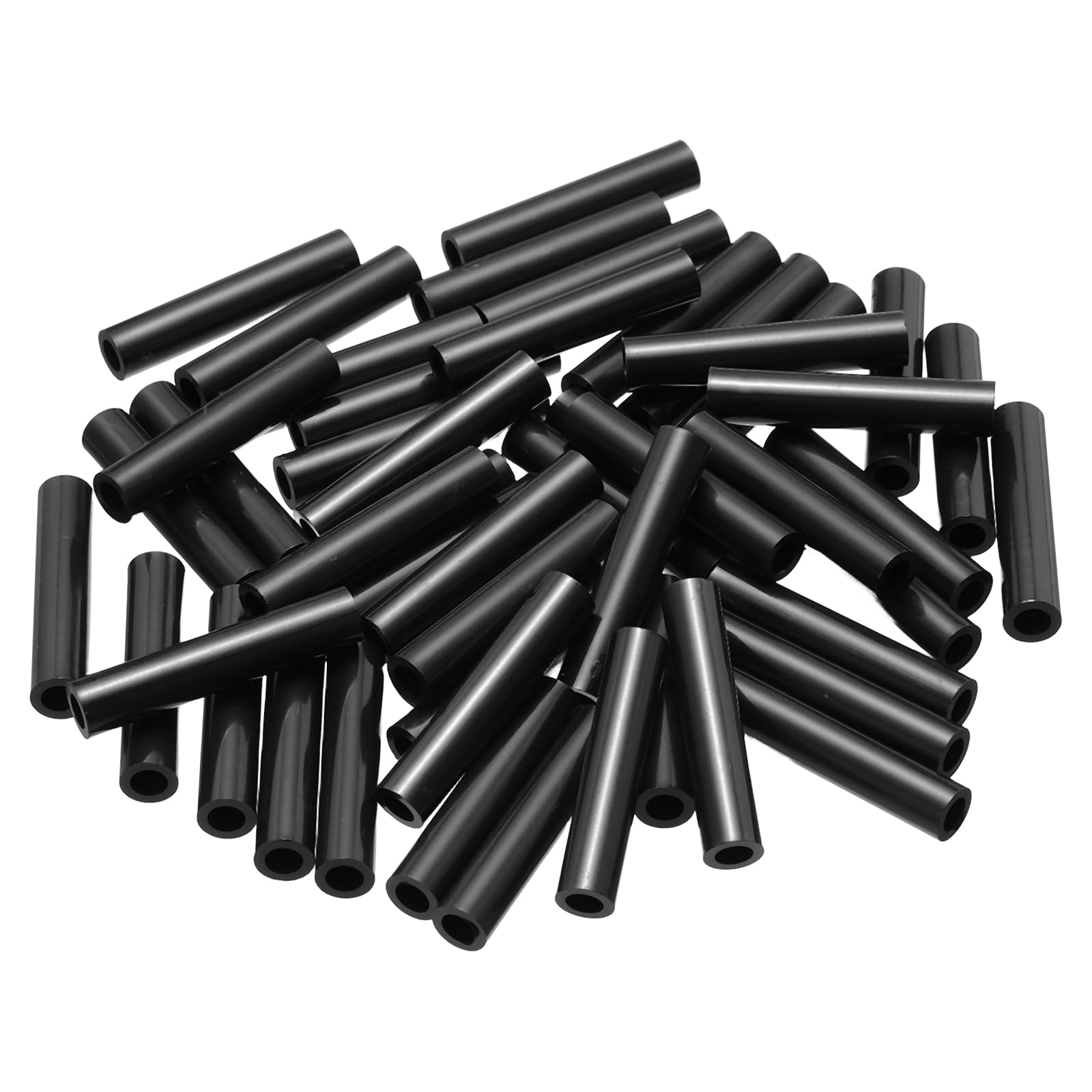 PATIKIL 120Pcs M4 ABS Spacers M4 x 7mm OD x 35mm L Plastic Round Spacer Washers Black Standoff Nut Unthreaded for Screws Bolts Electrical Outlet