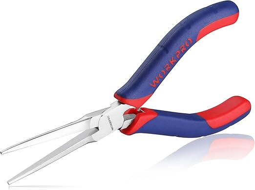 WORKPRO 6" Needle Nose Pliers (Smooth Jaw), Mini Long Nose Pliers with Comfort Grip Handles, Jewelry Pliers for Wire Wrapping, Crafts, Jewelry Making Supplies