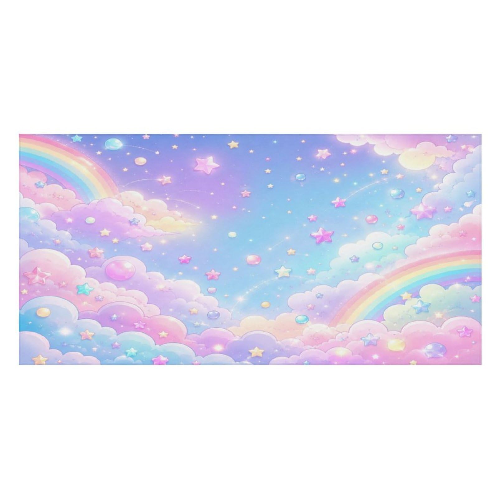 Anceky Pastel Sky Rainbow Clouds Stars Oversized Beach Towel Quick Dry Sand Free Microfiber Travel Towel Lightweight Multi Purpose Beach Blanket Pool Gym Bath Towel 63x31 in