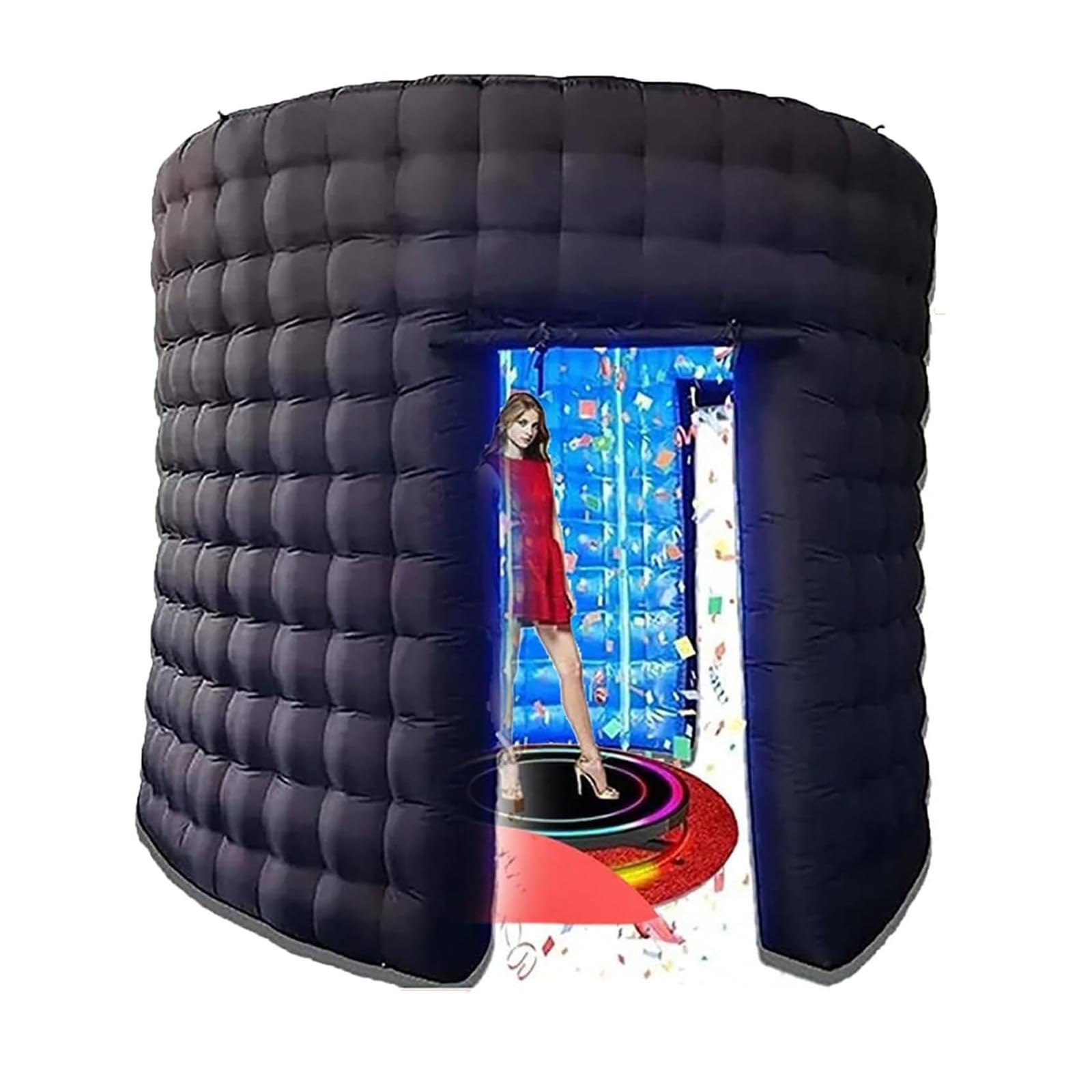 LQQYJSM 10ft Inflatable Photo Booth, LED 360 Photo Booth Enclosure With RGB LED Fill Light, Blower, Portable Photo Booth Wall Background, Indoor Backdrop for Wedding Parties Live Event