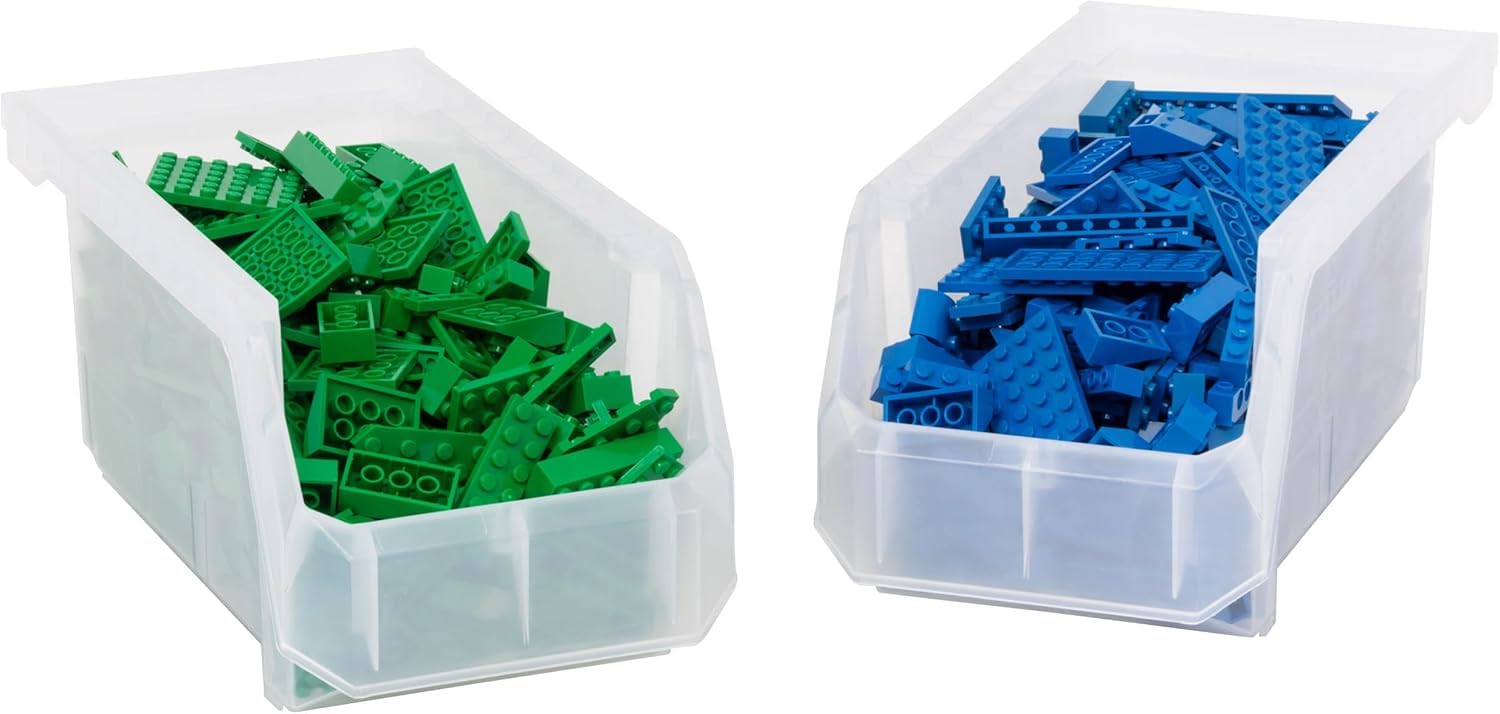 ReadySpace Kunststoffbehälter zum Organisieren und Aufbewahren von Behältern für Schrank, Küche, Büro, Spielzeug oder Speisekammer, Medium, 8 Stück, transparent