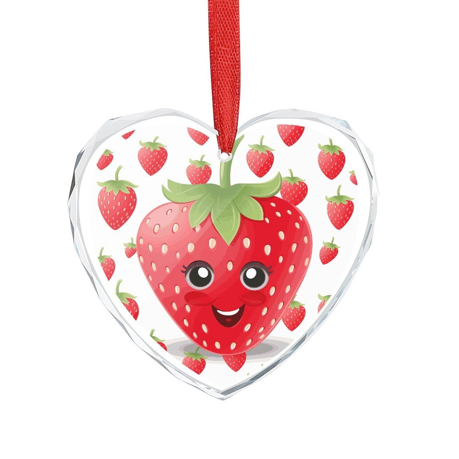 Wsoihfec Style Strawberry Engagement Gifts For Couples, Glass Ornaments Just Married Bridal Shower Decor, Heart Keepsake Decor For Bride & Groom