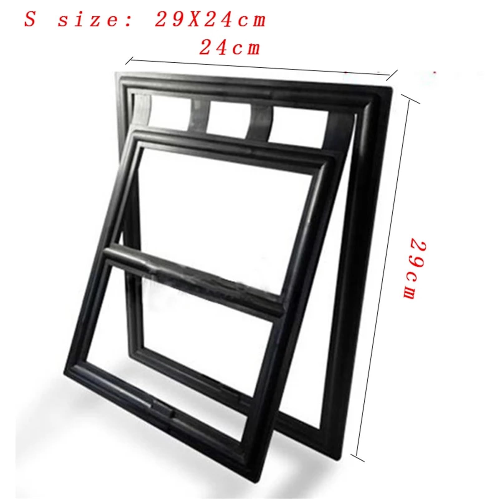 Große Tierklappe Kunststoff-Haustiertür for Hunde, Katzen und Kätzchen, for Bildschirmfenster, Sicherheitsklappe, Tor, Haustiertunnel, Hundezaun, abschließbare Tür for Zuhause(Black,S)