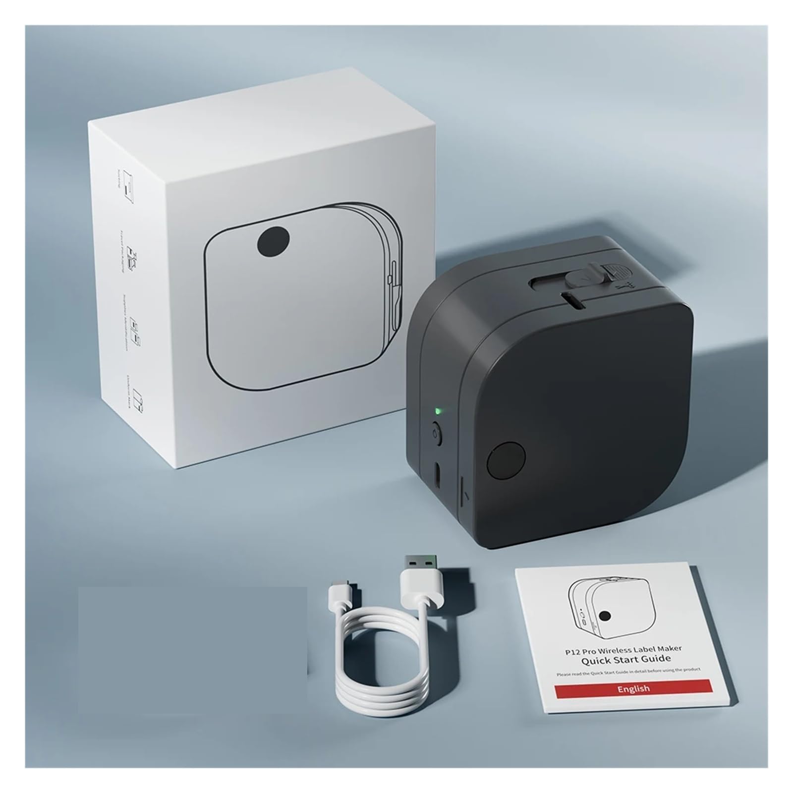 Distributore di nastro adesivo, Etichettatrice P12 PRO Etichetta adesiva Etichetta for abbigliamento termoadesiva Nastro di raso Etichettatrice ricaricabile Bluetooth senza inchiostro