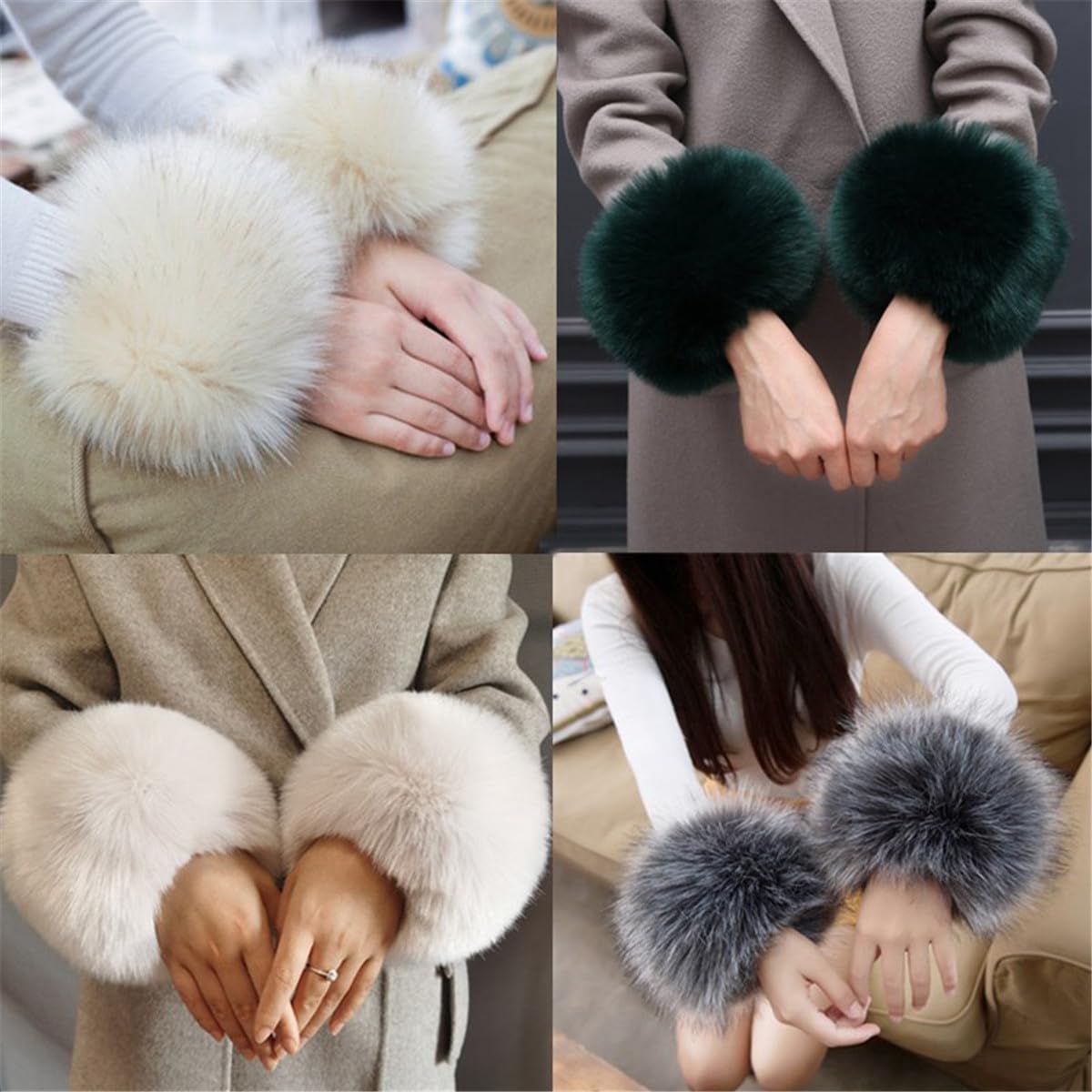 Amazon.com: FYJDI Faux Fur Hair Soft Wrist Band Ring Cuff Cozy