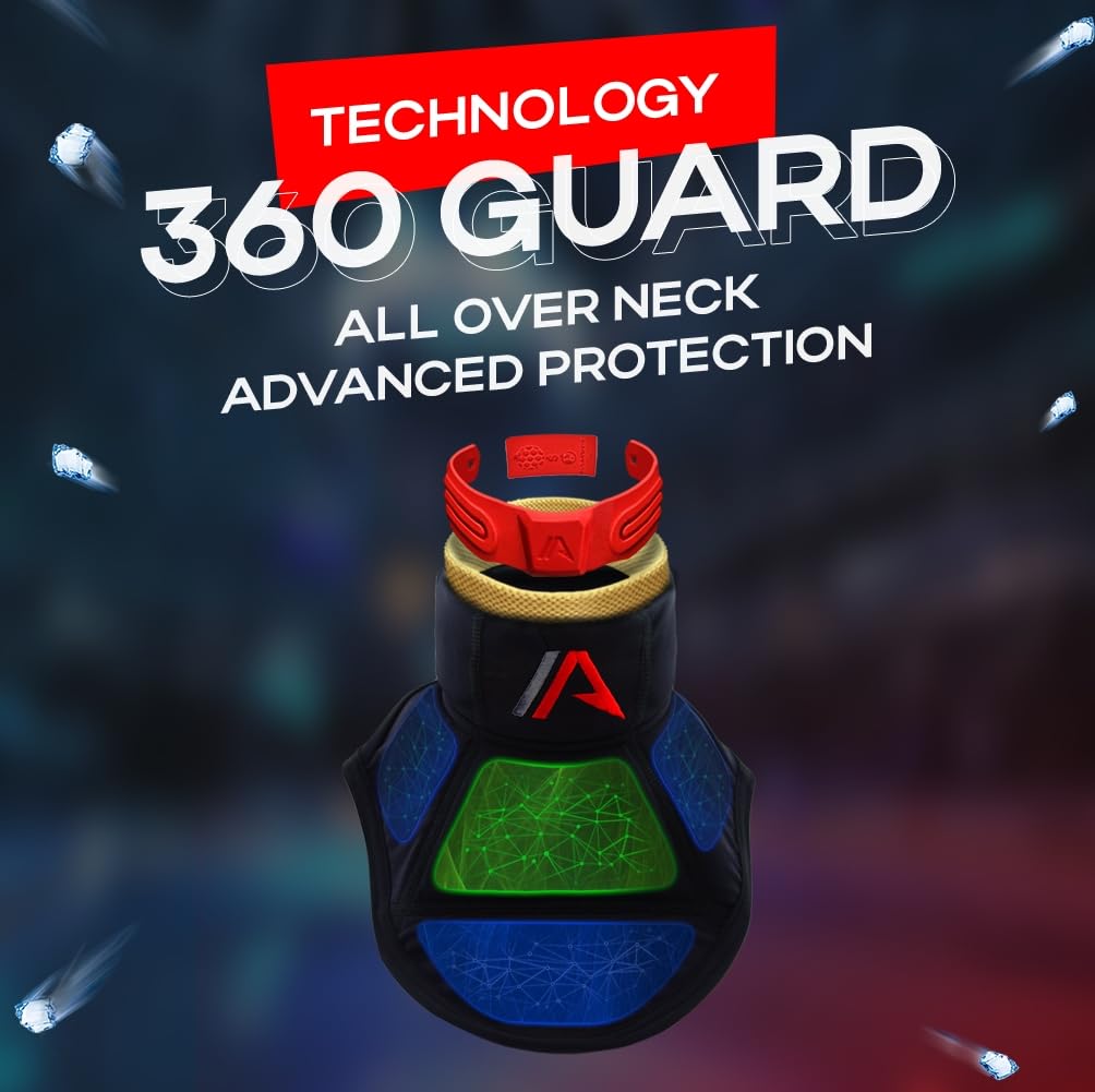 IceArmax Hockey Neck and Collarbone Guard Reinforced Protection from Both Hits and Cuts Youth and Kids Sizes from XS to XXL Helps to Avoid Knock Injuries and Skate Lacerations (M)