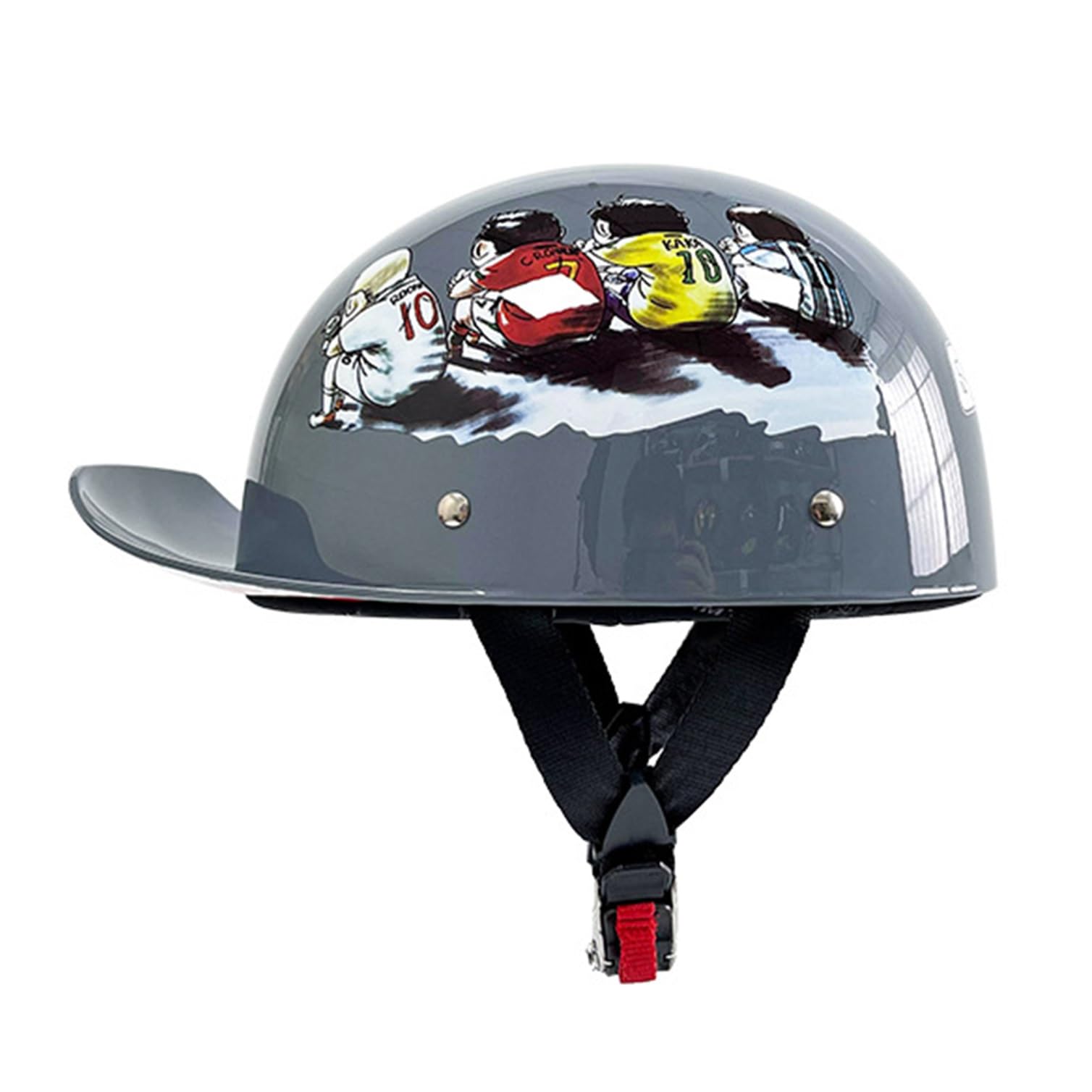 Casquette de baseball moto homologuée ECE casque jet demi-coque vintage pour scooter 2XL
