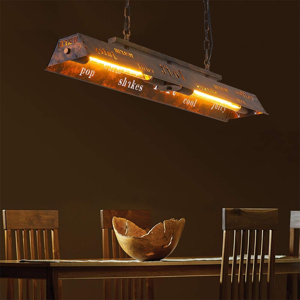 Vintage retro pendiente de la luz bombillas muebles de lámpara colgante industrial del hierro del estilo de la luz Sala Com
