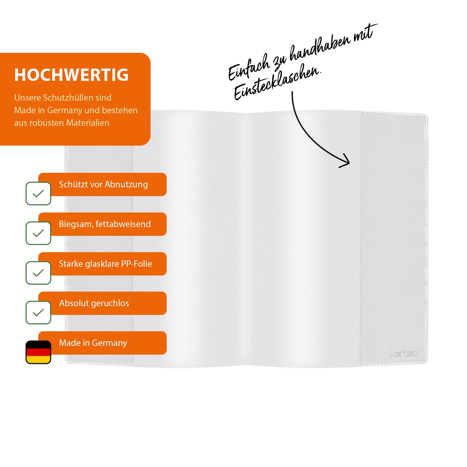 Custodia RFID Blocker NFC – Porta Documenti E Carte Di Credito In Tessuto Bianco Morbido (1-50 Pezzi)