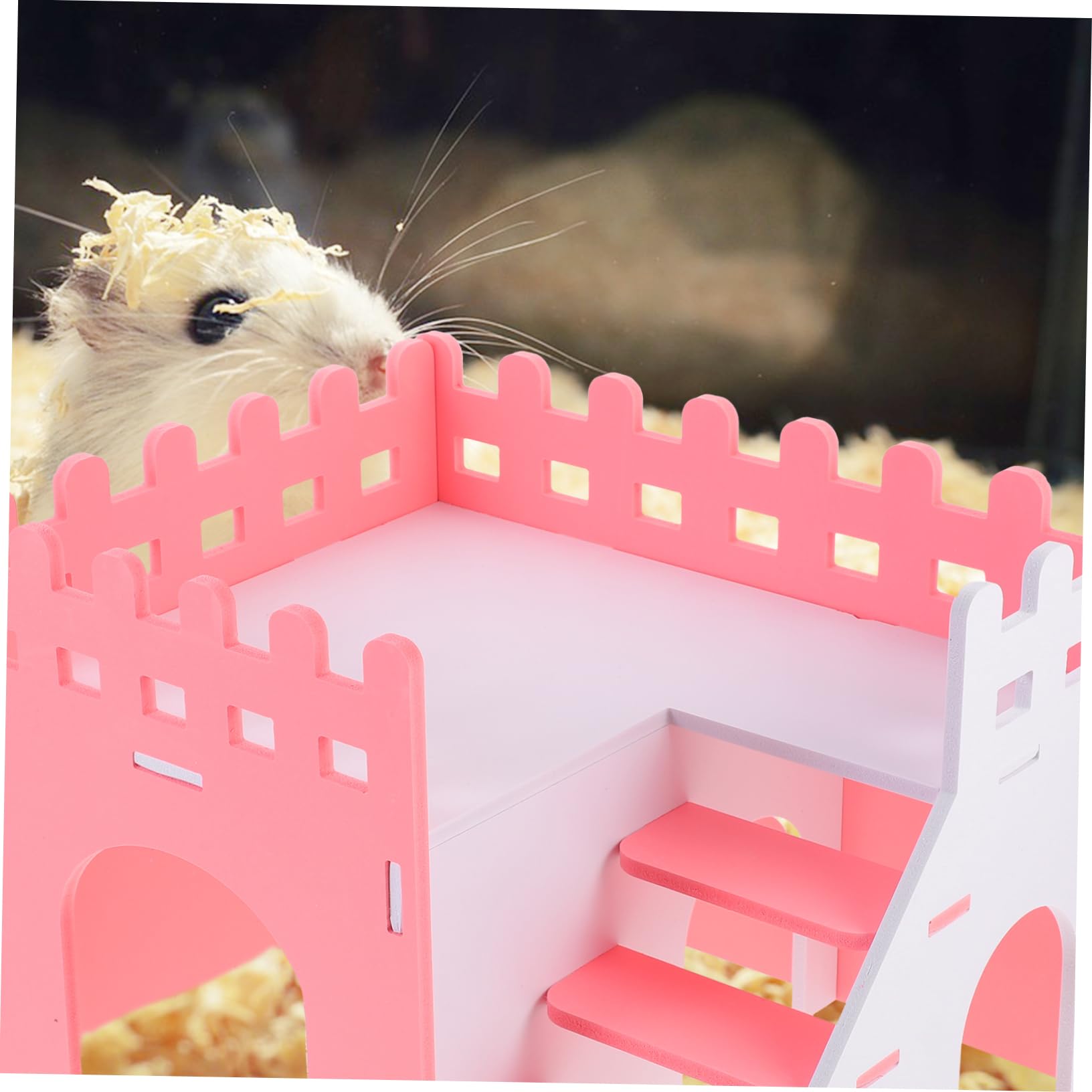Happyyami Hamsterhaus mit Rampe und Labyrinth Spiel und Ruheplatz für Kleintiere Robustes und Bruchsicheres Design Leicht zu Reinigen und Pflegen