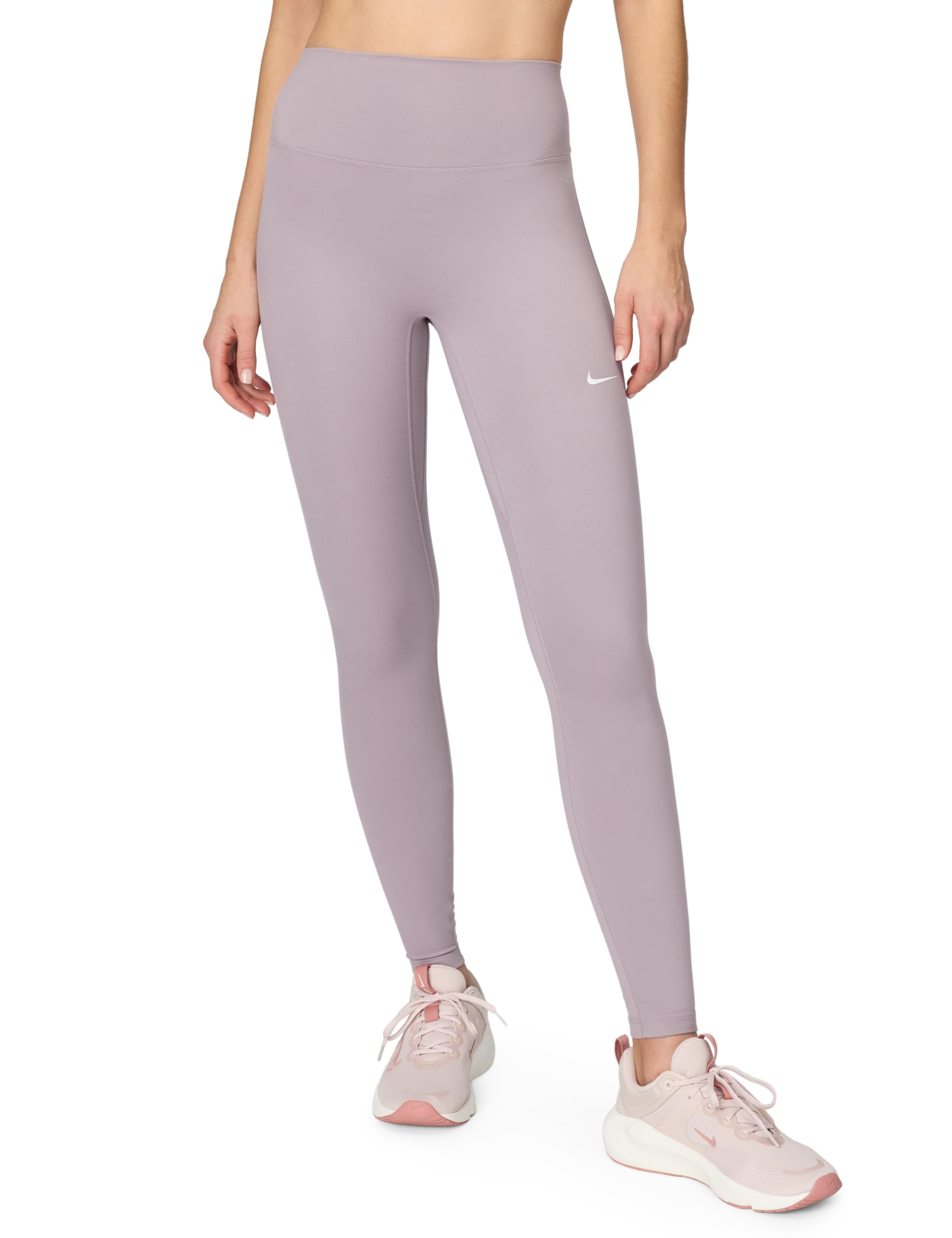 Nike Women's One High-Waisted Seamless Tight, Light Violet Ore/White, Large