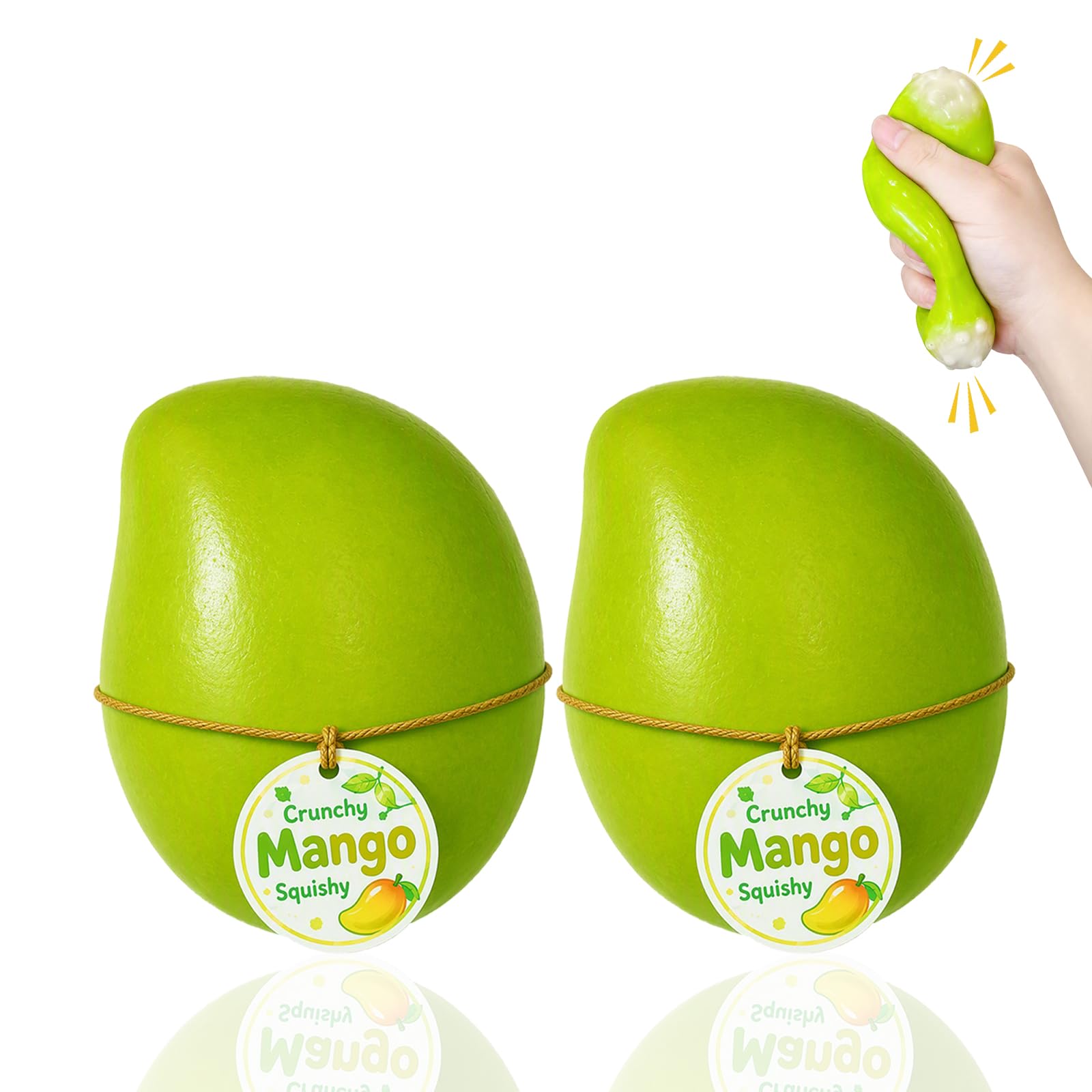 2Pcs Color Changing Crunchy Mango Squishy Asmr Bead Filled(Mango) — image 1