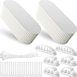 Marsui 2 Pcs Cable Management Box Cord Hider Organizer with 46 Pcs Cable Management Kit Wire Box for Power Strips Surge Protectors Desk TV Computer Wires Home Office(White)