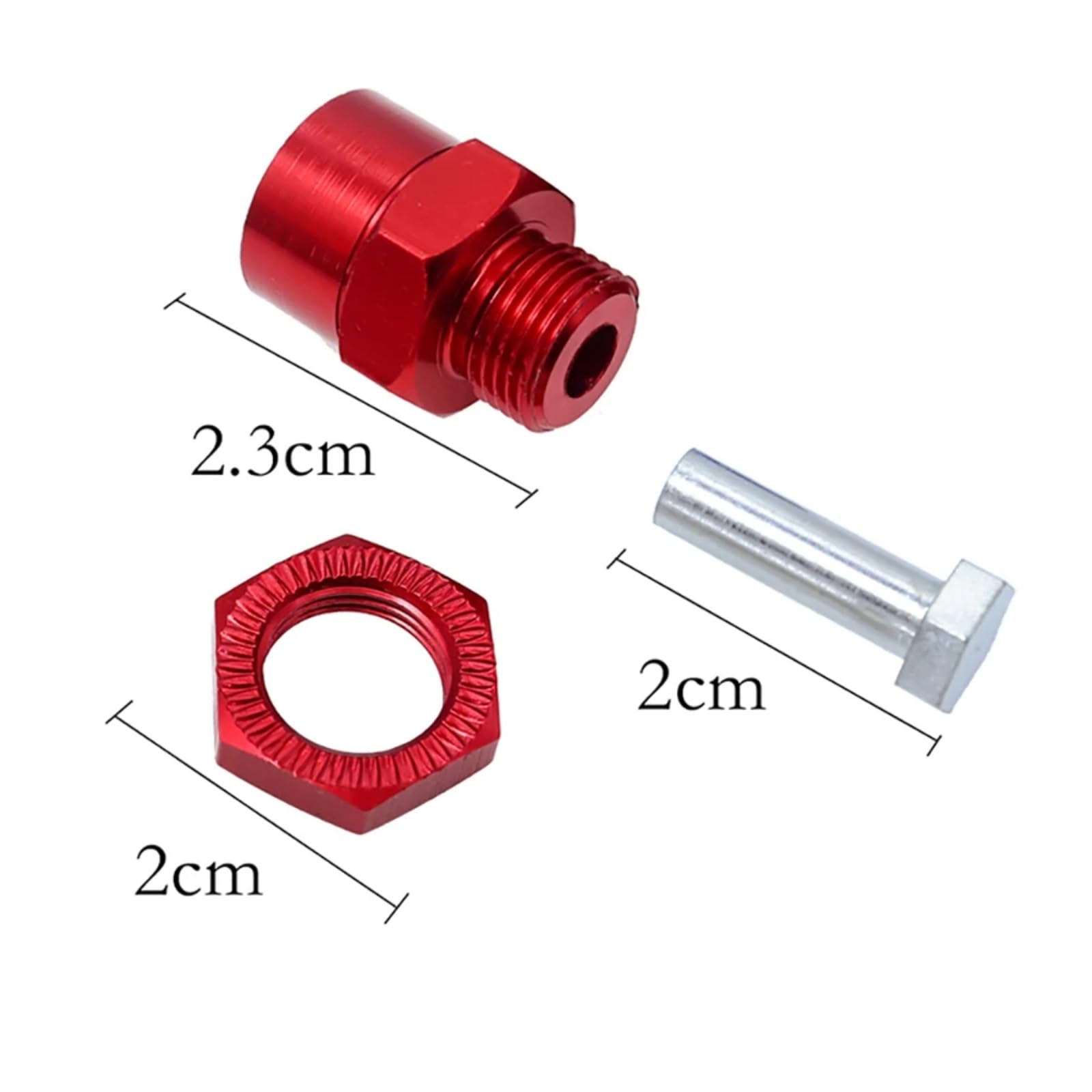 Adaptateur de moyeu hexagonal en alliage d'aluminium brillant pour voiture télécommandée Axial