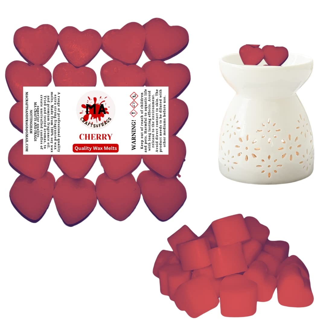 20 x Highly Scented Wax Melts Mini Hearts Many fragrances Designer Inspired (Cherry)