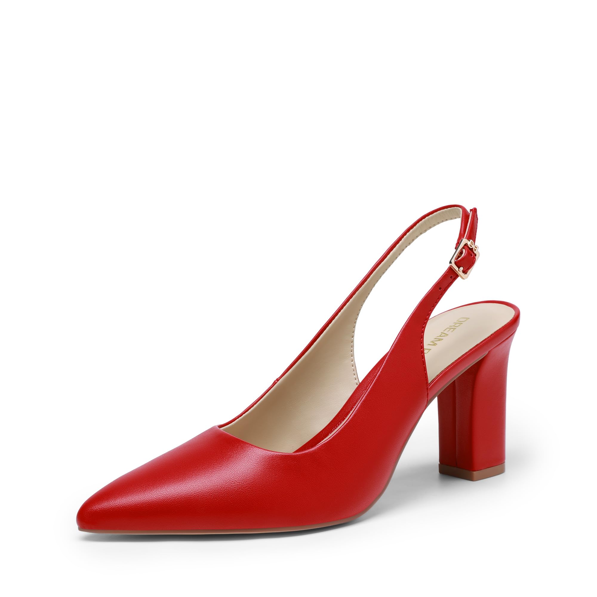 Womens Slingback Heels Chunky Block Heels Pointed Toe Closed Toe Pumps Comfortable Work Office Business Shoes-image-23