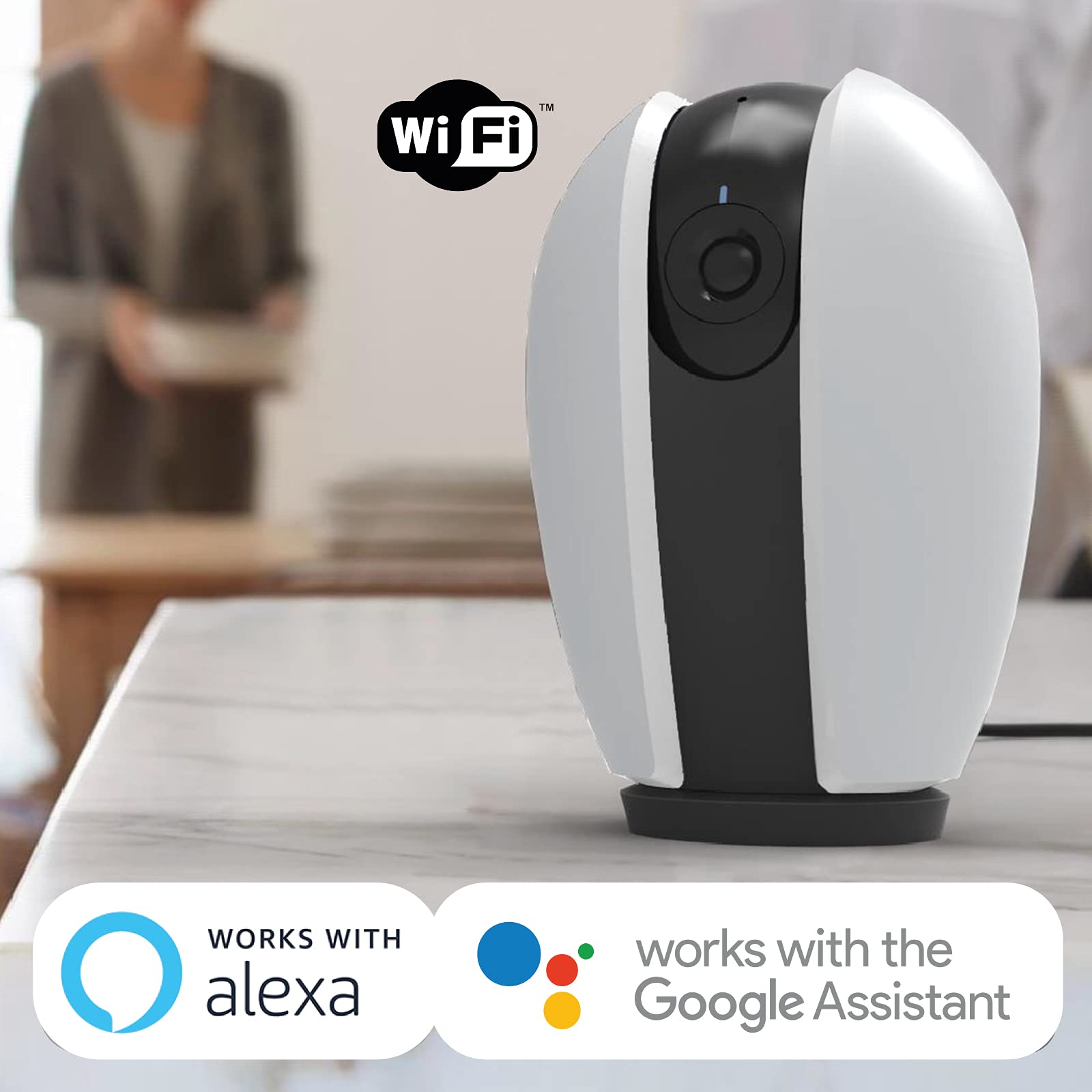 Smart Webcam Wi-Fi Speed 4S Pan&Tilt, HD 2MP, Rotazione Orizzontale 355° e Verticale 10°-75°, Audio Bidirezionale, Rilevatore Movimento PIR, MicroSD/Cloud, Visione Notturna, Interno
