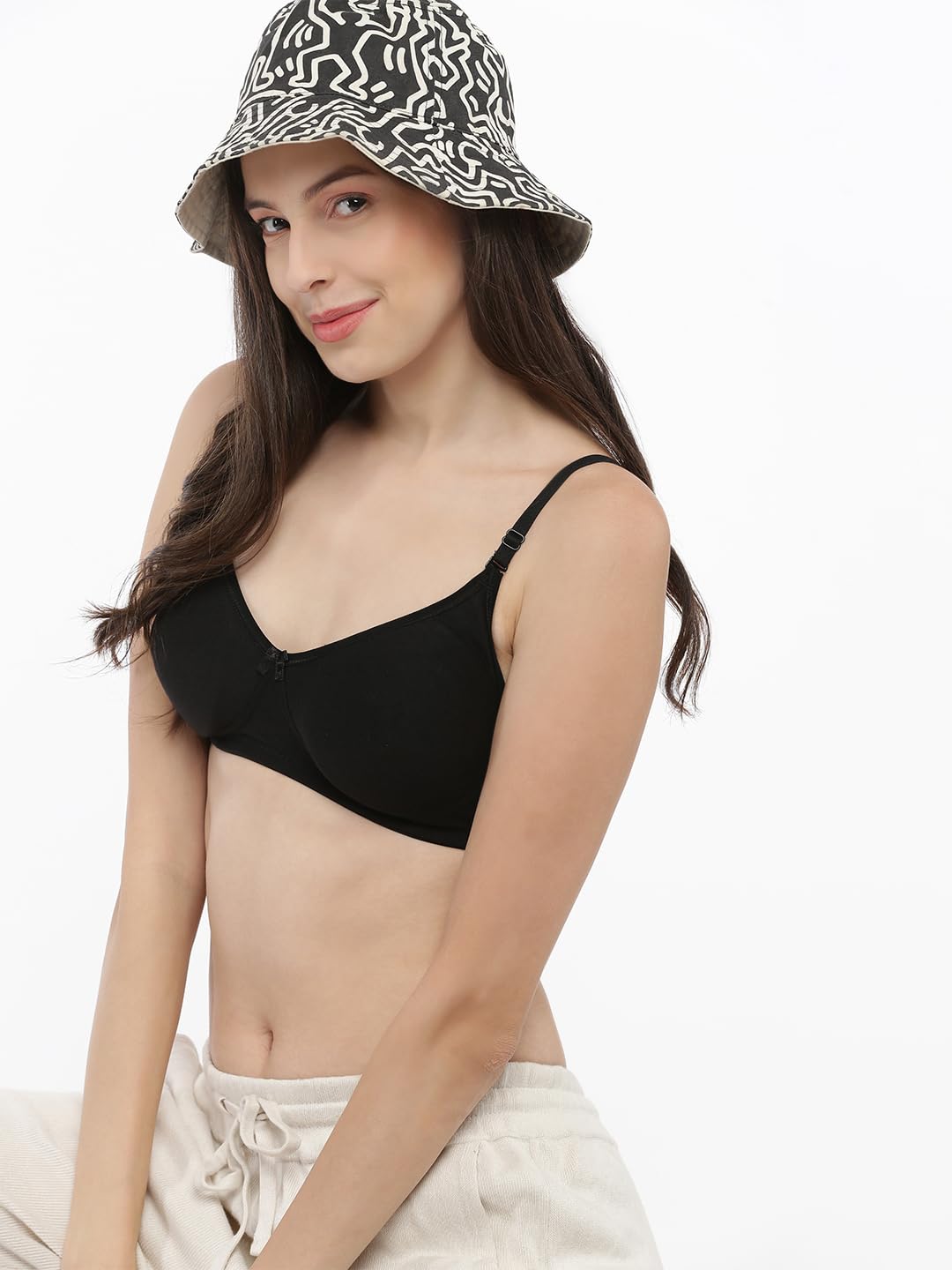 Softline - Brasier de algodón para mujer, sin relleno, sin aros, paquete de 2 unidades, cobertura completa, cómodo, ligero y agradable al tacto, para uso diario