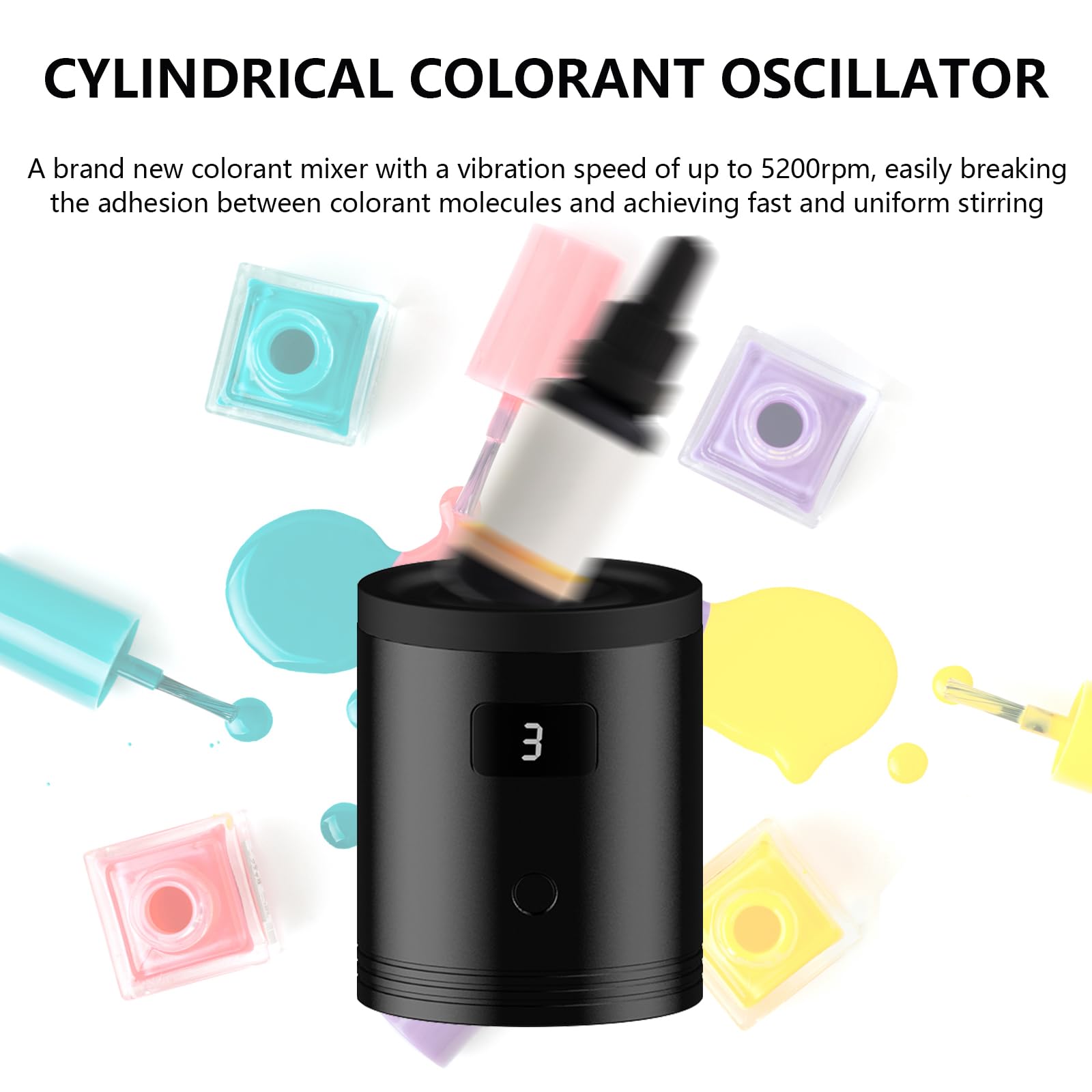 Mini Vortex Mixer, Mezclador de Vórtice de Tinta para Tatuajes Inalámbrico de 5200 rpm Agitador de Vórtice con Función Táctil Mezclador Eléctrico de Tinta Pigmentada