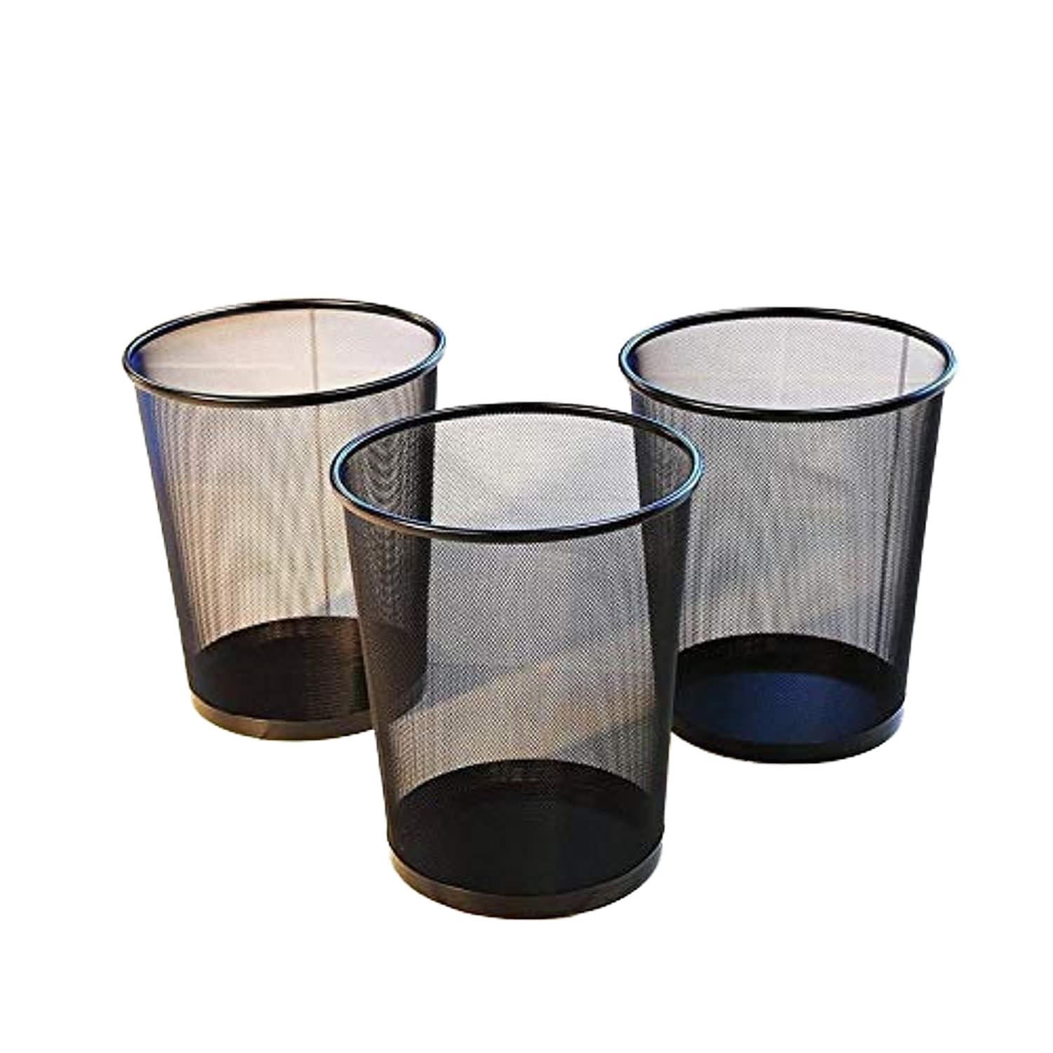 Worksia Metal Mesh Dustbin For Office, Home, Kitchen Multipurpose Waste Bin (Set of 3)