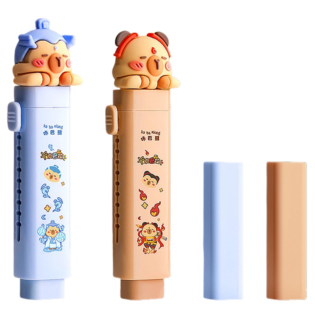 4 Gommes Rétractables Capybara Kawaii – Design Mignon, Effaçage Propre, Idéal école Ou Bureau - 5